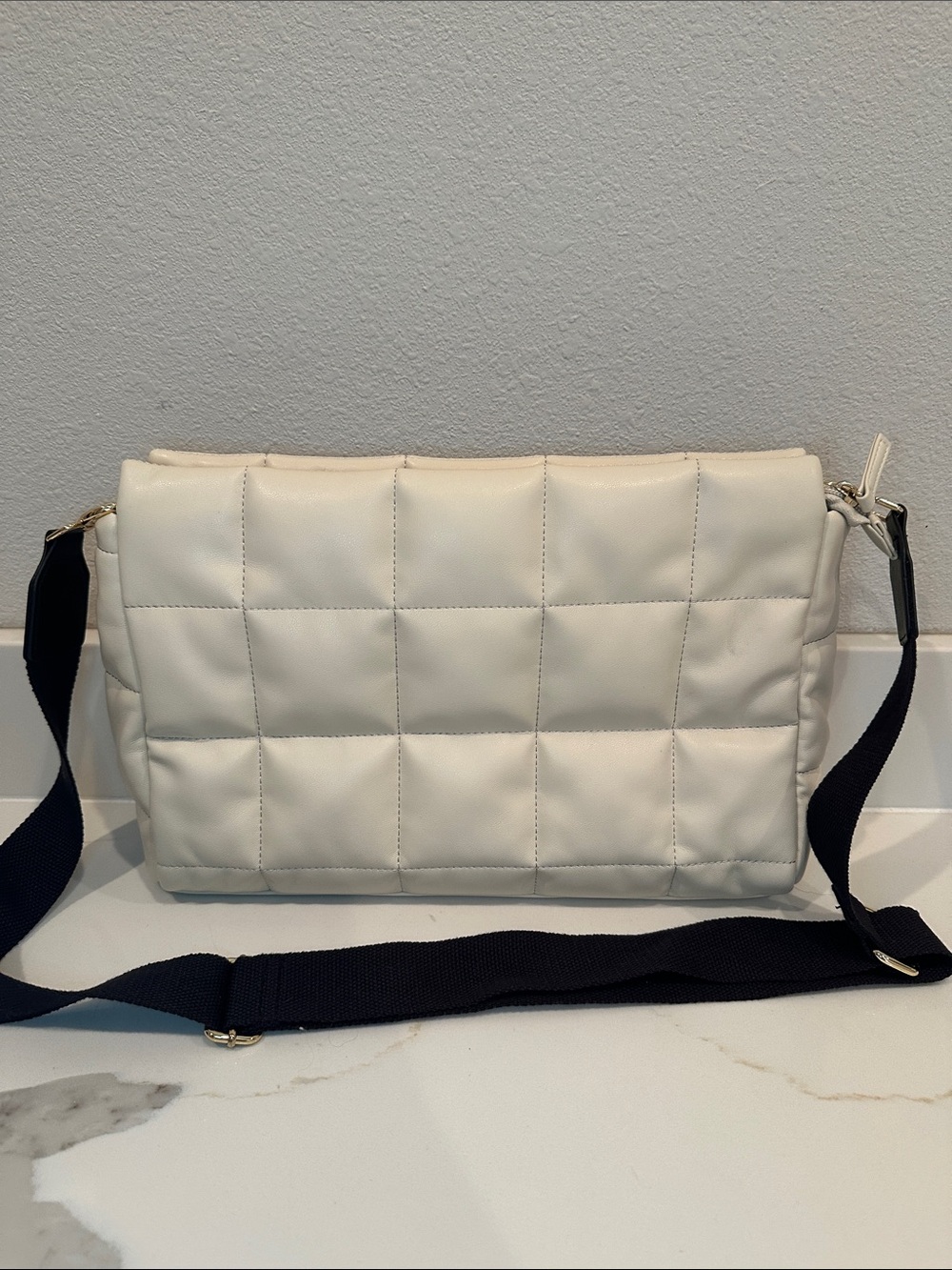Summer & Rose Quilted Crossbody Shoulder Bag - Cream